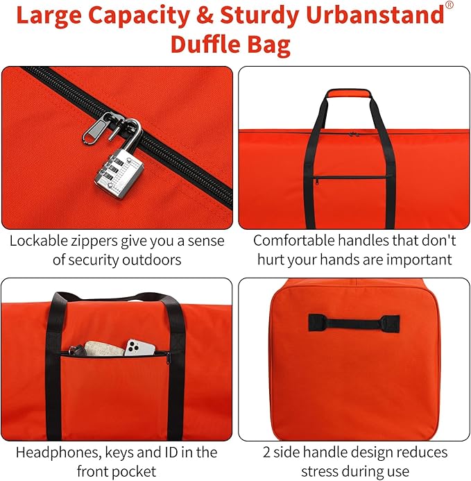48 Inch Travel Duffle Bag Extra Large Sport Equipment Duffel Bags with 2-way Lockable Zippers Orange