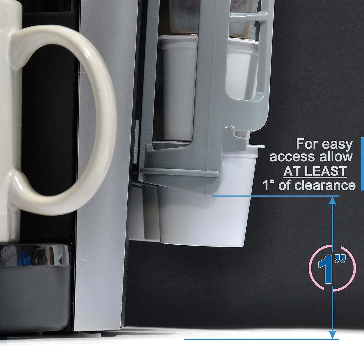 STORAGENIE Coffee Pod Holder Side Mount K Cup Pods Dispenser compatible with Keurig Coffee Makers, Perfect for Small Counters (3 Pack/For 15 K-Cups, LIGHT GREY)