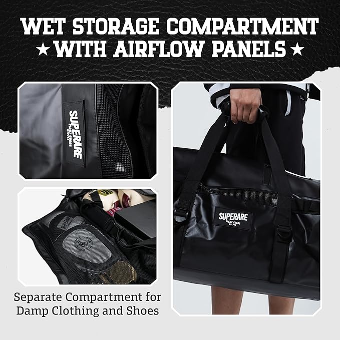 Superare Gear Bags - Gym Duffle Bag, Backpack, Tote Bag for MMA, Athletic Gym Boxing Bag - Enorme, Carico, Diario, Sporta