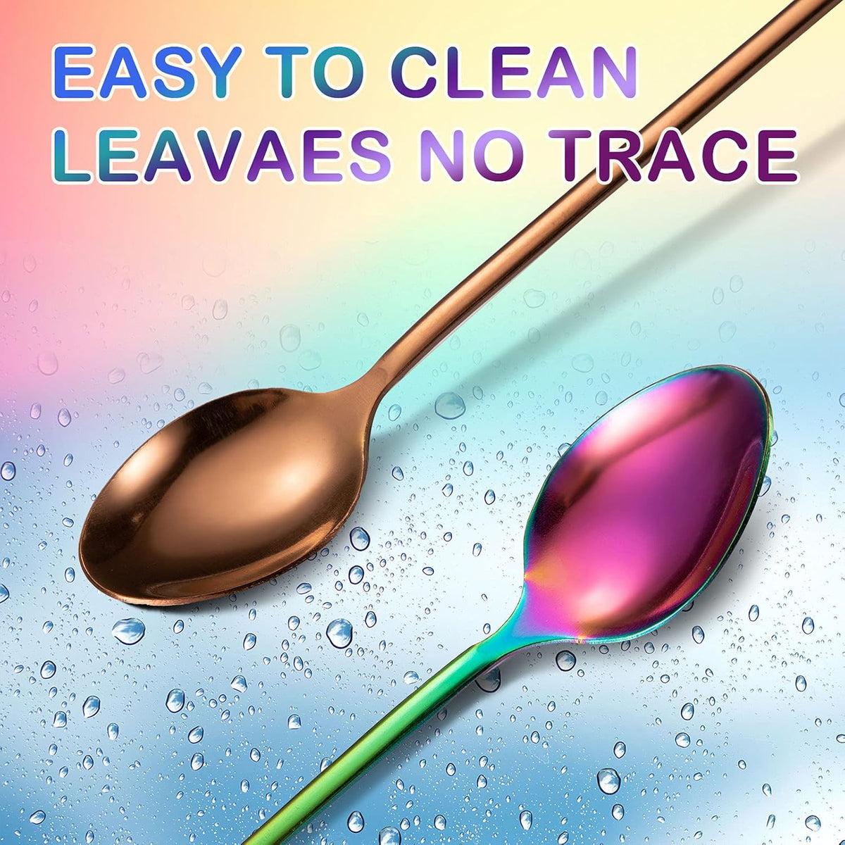 8 Pieces Long Handle Tea Spoon Stainless Steel Coffee Mixing Spoons Teaspoon for Mixing, Cocktail Stirring, Coffee, Milkshake, Cold Drink, 7.48 Inch (Popular Style)