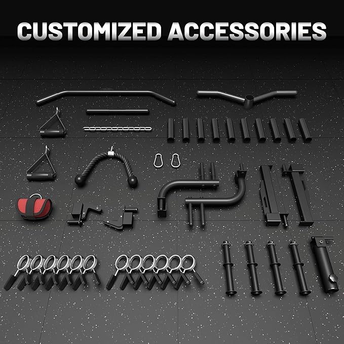 Smith Machine for Home Gym, Multi-Function M12 Power Cage with Cable Crossover System, Squat Rack with Smith Bar and More Attachment