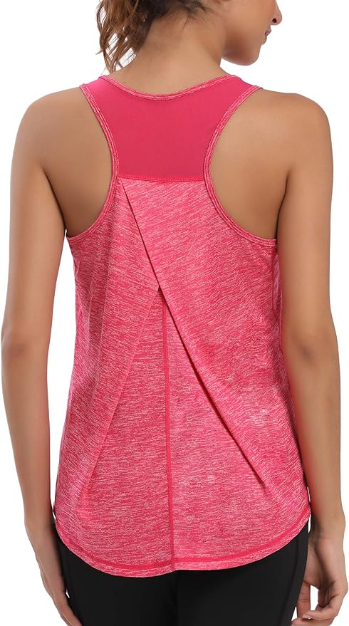 Aeuui Womens Workout Tops for Women Racerback Tank Tops Mesh Yoga Shirts Athletic Running Tank Tops Sleeveless Gym Clothes