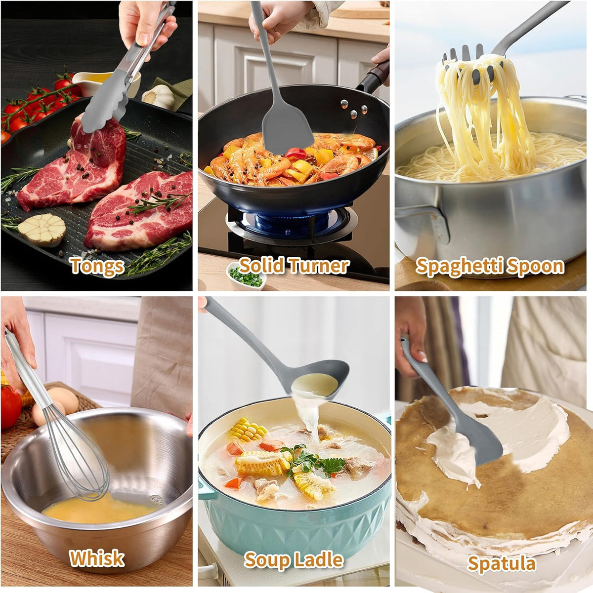 18 Pcs Cooking Utensils Set, Kitchen Utensils Set with Utensil Holder, 446°F Heat Resistant Silicone Spatula Set, Kitchen Gadgets Tools Set for Nonstick Cookware BPA FREE