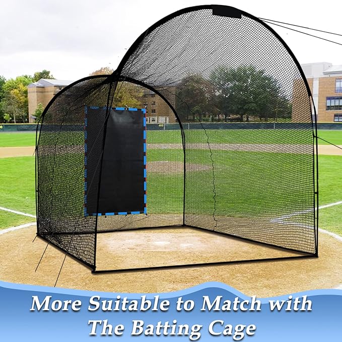 Baseball Batting Cage Backstop with Strike Zone Target - Heavy Duty 4x6/6x8FT PVC Backstop Net for Pitching Practice Backyard Training