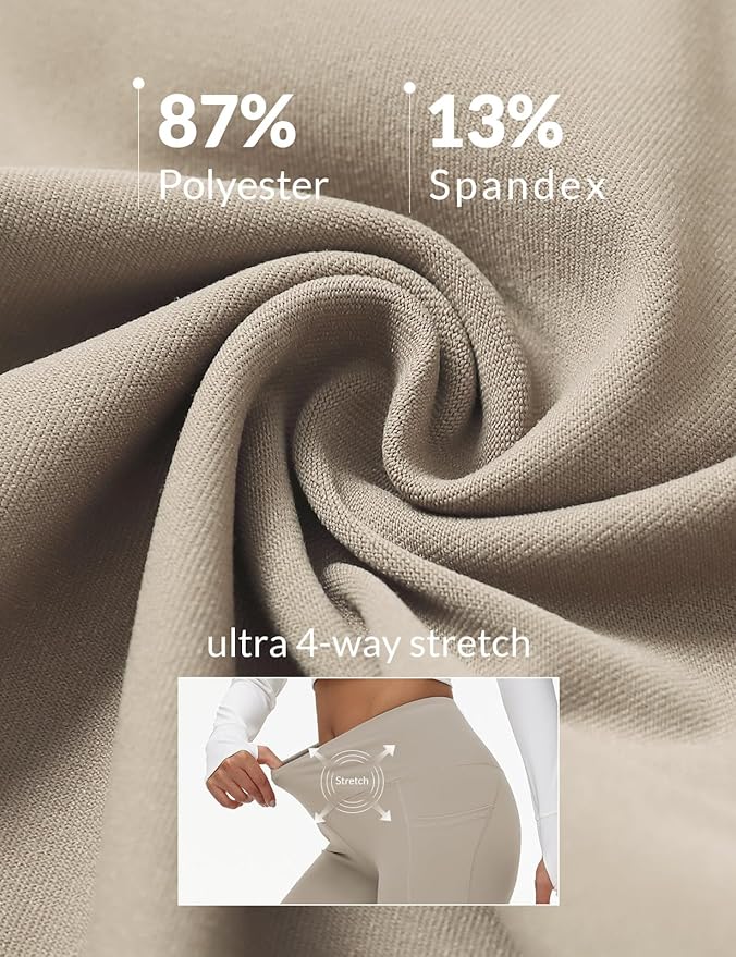 baleaf Women's V Crossover Flare Leggings with Pockets Yoga Pants High Waist Casual Workout Gym Bell Bottom Leggings