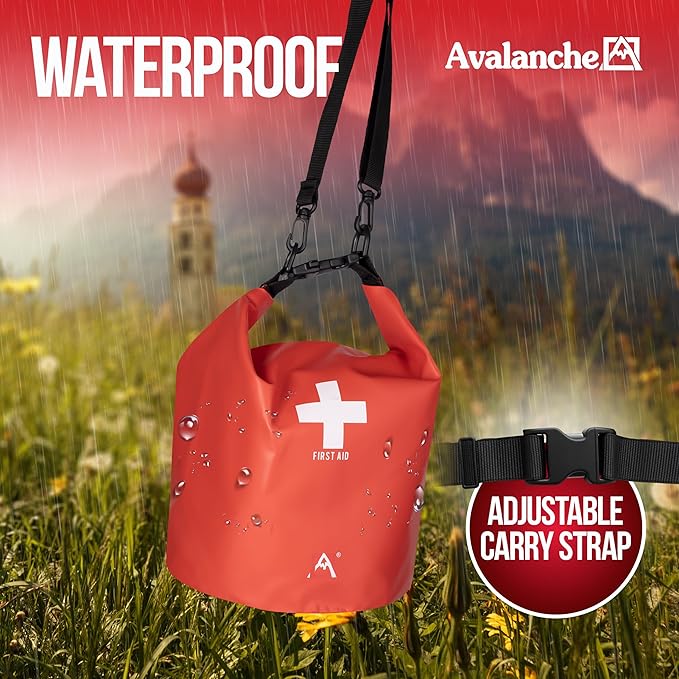 Avalanche First Aid Kit in Dry Bag, 103 Pcs Emergency Supplies Kit in Waterproof Bag for Home, Car, Travel, Sports or Camping, Durable, Ideal for Water Activities, Survival Gear Kit