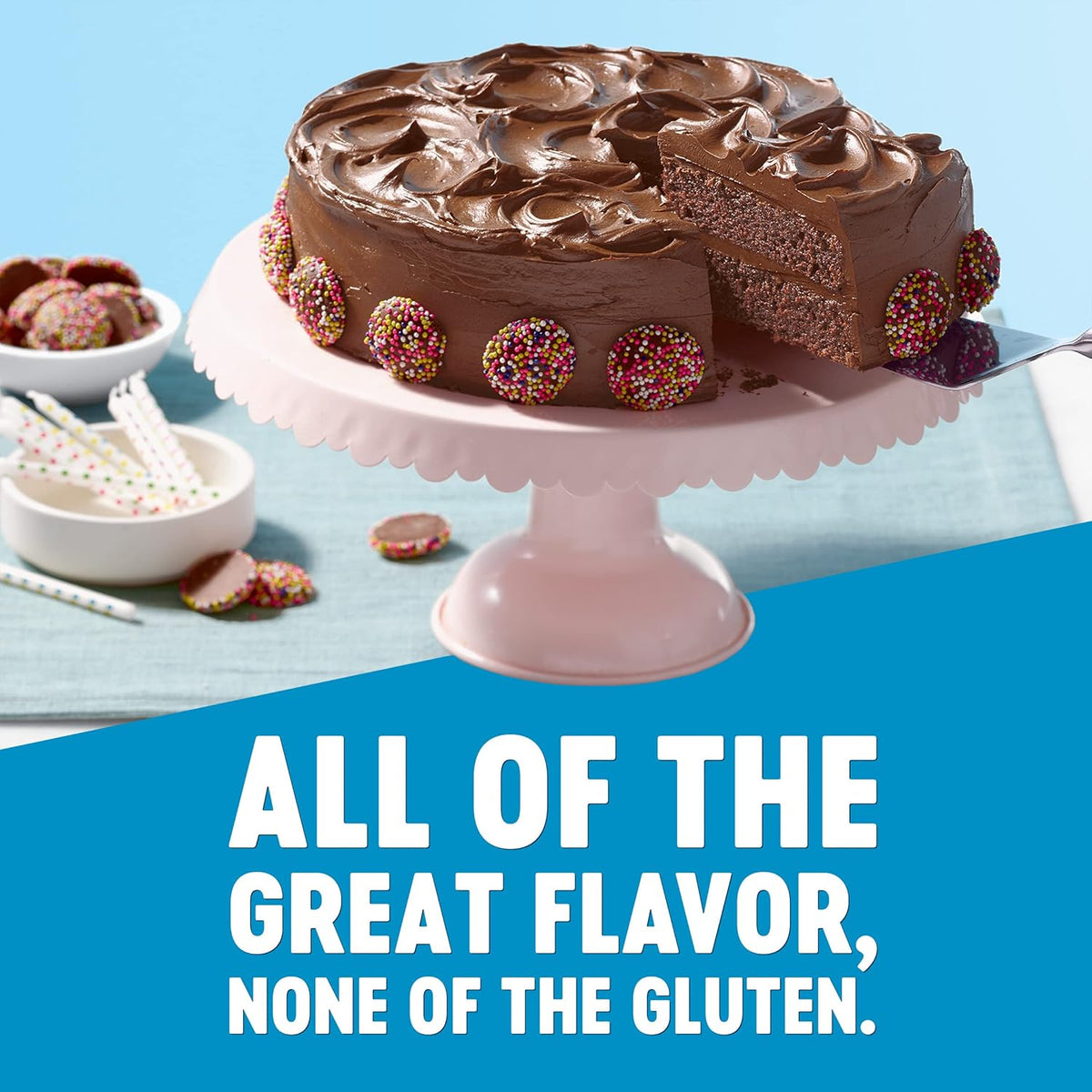 Krusteaz Gluten Free Chocolate Cake Mix, No Artificial Flavors, Colors, or Preservatives, 18 Ounce(Pack of 4)