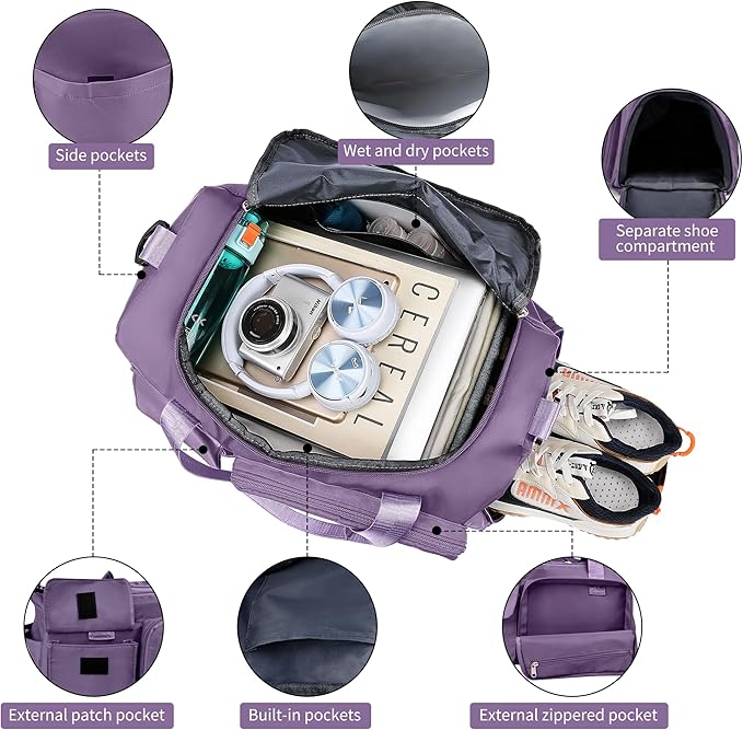 Supercenter Gym Bag, For Both Men and Women, Foldable, With Shoe Compartment and Wet/Dry Compartment
