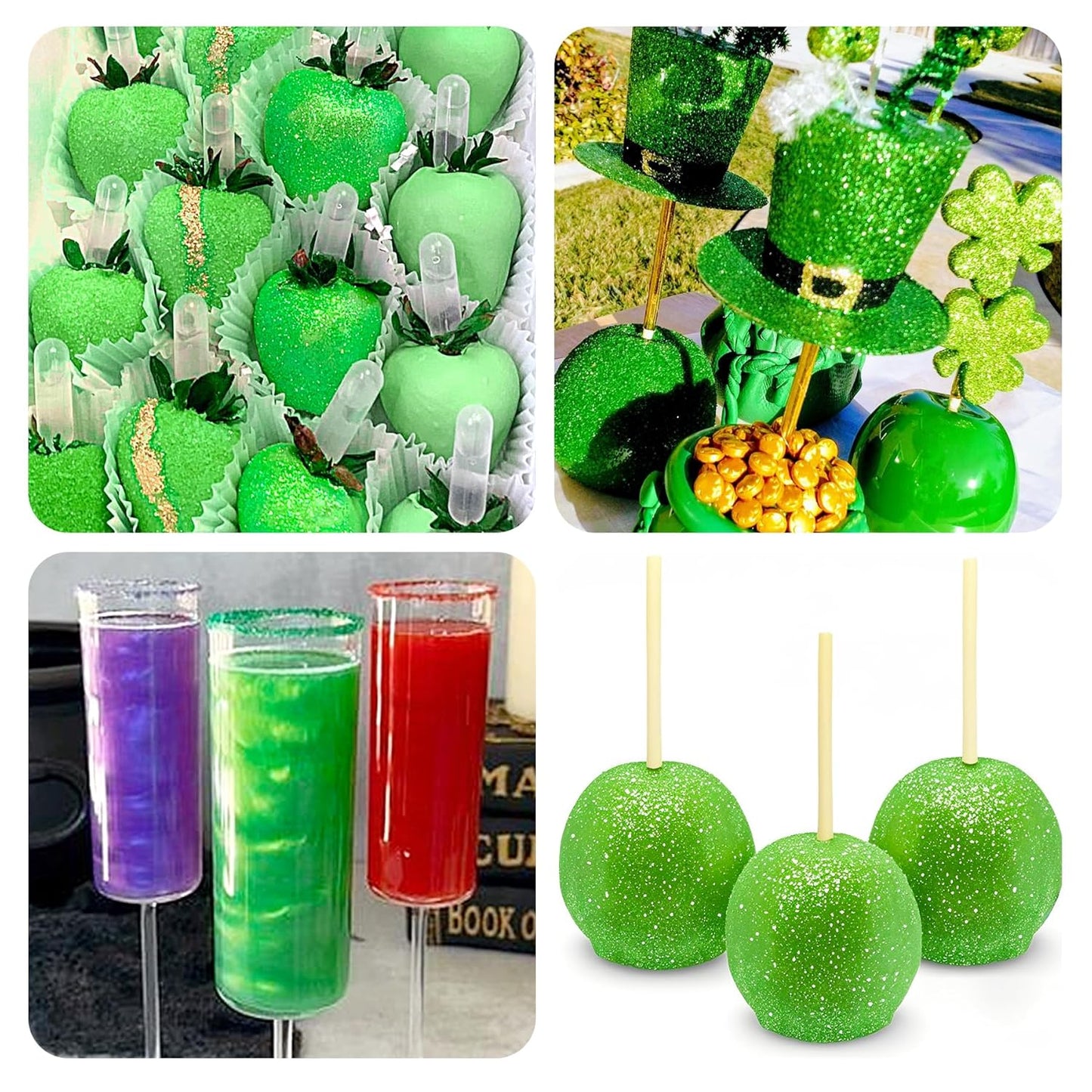 Green Edible Glitter Spray - 15g Edible Green Glitter for Cakes Food Grade Metallic Shimmer Powder Cake Spray for Cookie Decorating Chocolate Strawberry