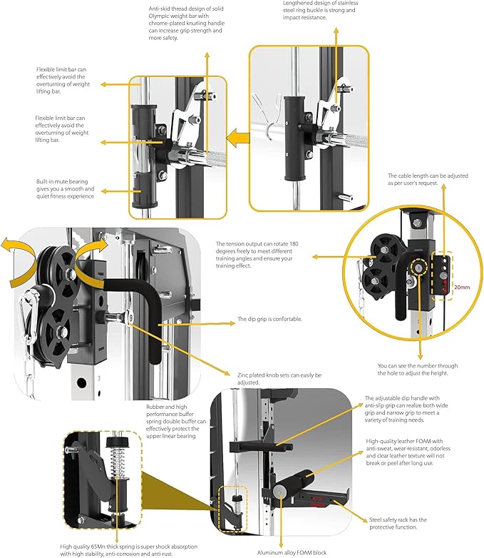 MiM USA Hercules EX, Commercial All in One Gym Machine w/400 lb Weight Stack, Adj Bench, Jammer Arms, Leg Press, Leg Extension, Arm Curl, LAT Seat & Complete Attachment
