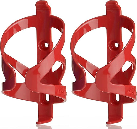 Bike Water Bottle Holder & Bottle Combo – 2-Pack 22 oz Sports Squeeze Bottles with Pull Top Cap & Easy-Install Bike Cage – Made in USA – 50 Strong Brand