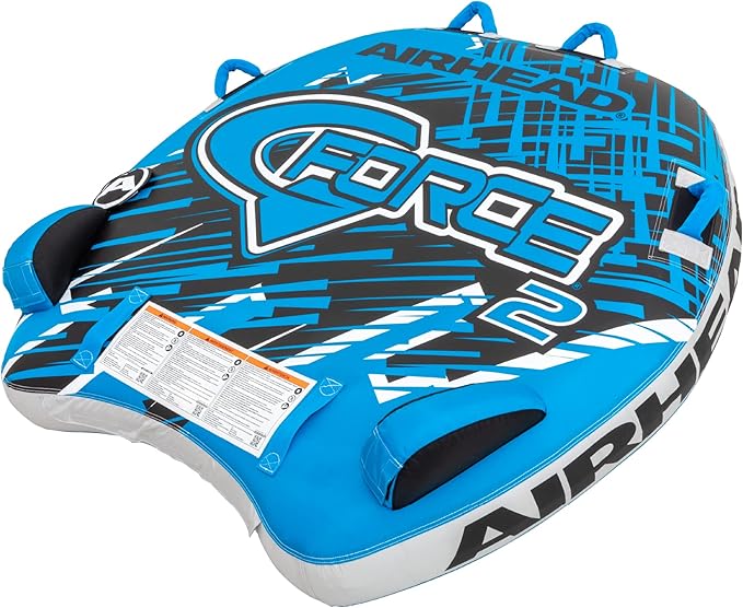 Airhead G-Force Inflatable Towable Tube | 2-4 Rider Models | Dual Tow Points | Full Nylon Cover | Kwik-Connect | Patented Speed Valve | Boat Tubes and Towables