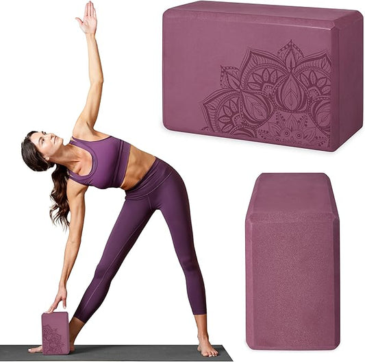 Gaiam Yoga Block - Supportive Latex-Free Eva Foam - Soft Non-Slip Surface with Beveled Edges for Yoga, Pilates, Meditation - Yoga Accessories for Stability, Balance, Deepen Stretches