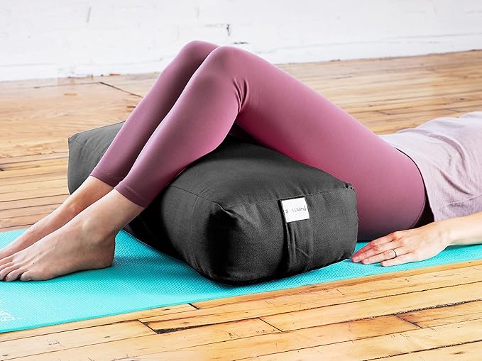 Sol Living Yoga Bolster Pillow Rectangular Meditation Cushion Cotton Meditation Accessories for Restorative Yoga Meditation Pillow Yoga Pillow Firm Body Pillow Bolster Pillow for Legs Removable Cover