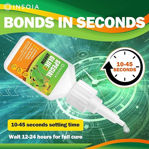 Arrow Fletching Glue, 20g Clear Fast-Dry Insert Adhesive for Arrow Vanes, Feathers & Fletching ??Super Bond Arrow Glue for Carbon, Aluminum & Wood Shafts, Waterproof & Precision Tip