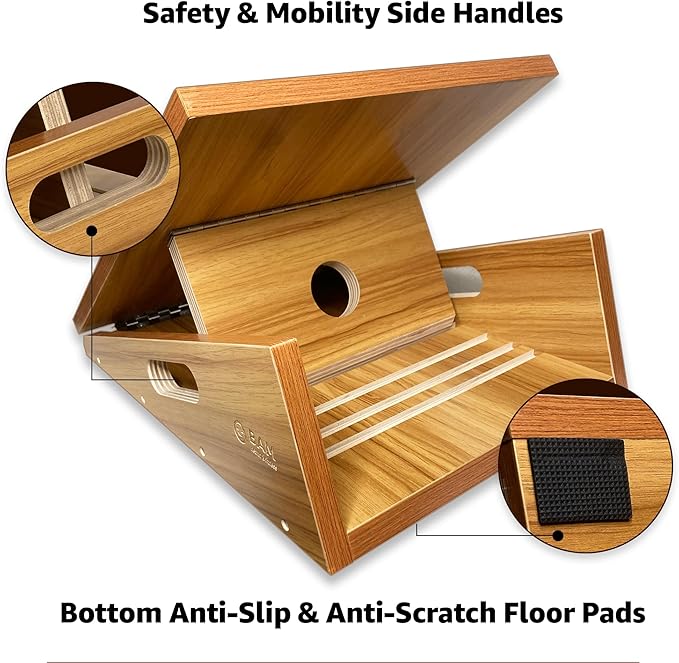 BAM's Adjustable Slant Board for Calf Stretching | Wide Slant Board for Squats & Calf Stretch | Professional Incline Board Calf Stretcher for Fitness & Physical Therapy (Plantar Fasciitis & Achilles)