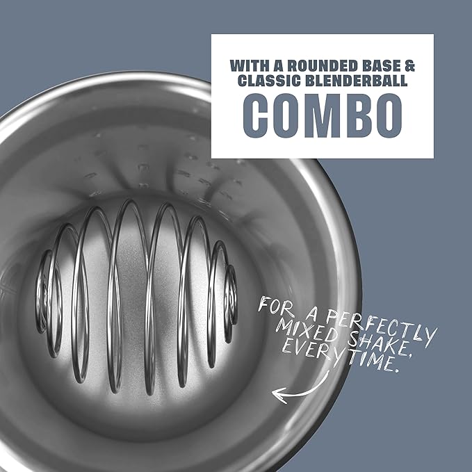 BlenderBottle Strada Sleek Shaker Cup Insulated Stainless Steel Water Bottle with Wire Whisk, 25-Ounce, Violet