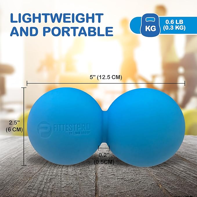 Peanut Massage Ball - Double Lacrosse Massage Ball & Mobility Ball for Physical Therapy - Deep Tissue Massage Tool for Myofascial Release, Muscle Relaxer, Acupoint Massage