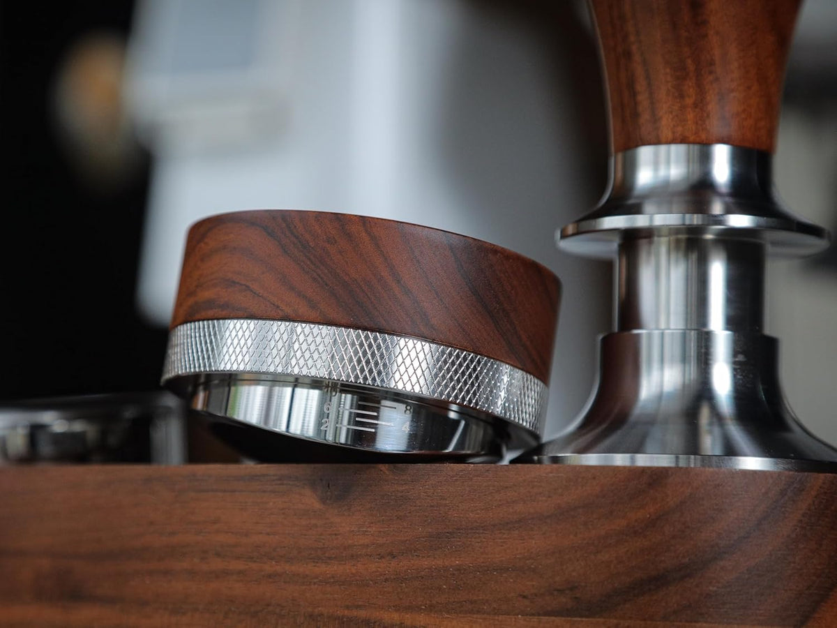 54mm Espresso Bar Accessories – Must-Have Coffee Tools Set with Tamper, Distributor, WDT Stirrer, Dosing Funnel, Puck Screen & Rosewood Organizer | Espresso Machine Accessories Kit