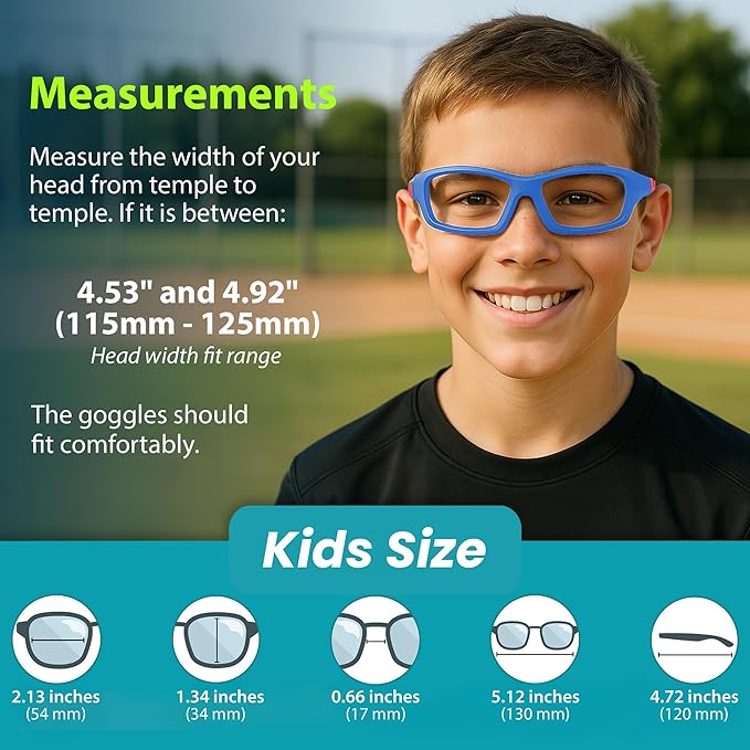 BLUE CUT Sports Protection Goggles, Anti-Fog Lenses Safety Glasses for Basketball, Pickleball and All Outdoor Sports