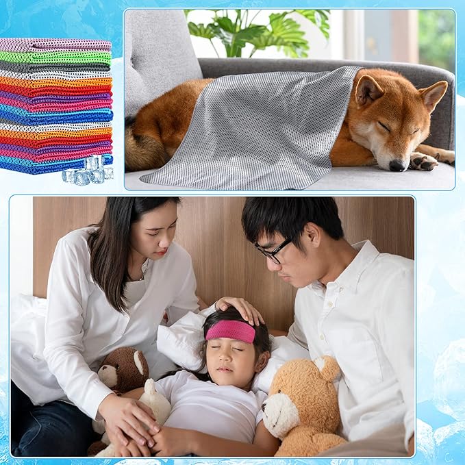 Maitys 500 Pack Cooling Towels for Neck and Face Bulk, 32 x 12 Inch Microfiber Ice Chilly Cold Sports Towel Breathable Workout Rags for Hot Weather Gym Yoga Golf Beach Running