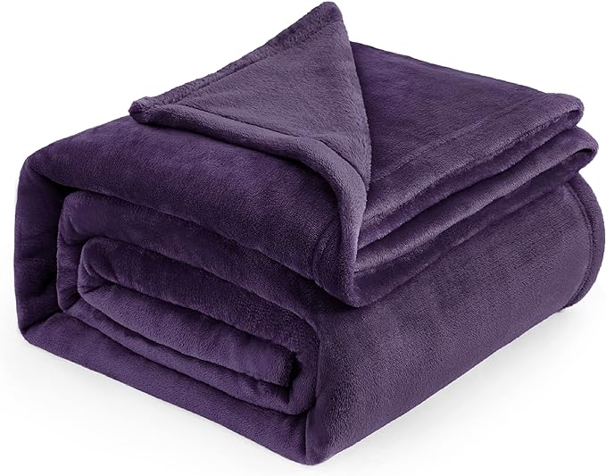 Bedsure Fleece Blankets Queen Size Purple - Bed Blanket Soft Lightweight Plush Fuzzy Cozy Luxury Microfiber, 90x90 inches