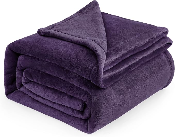 Bedsure Purple Fleece Blankets King Size - Bed Blanket Soft Lightweight Plush Cozy Fuzzy Luxury Microfiber, 108x90 inches
