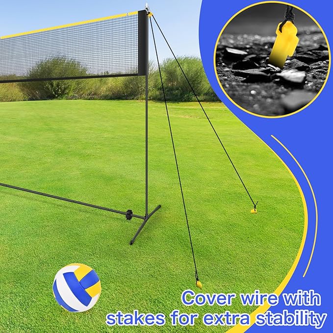 Badminton Pickleball Net, Adjustable Height Portable Badminton Net-2-in-1 Volleyball and Badminton Set, Pickleball Net for Tennis Indoor Outdoor Court