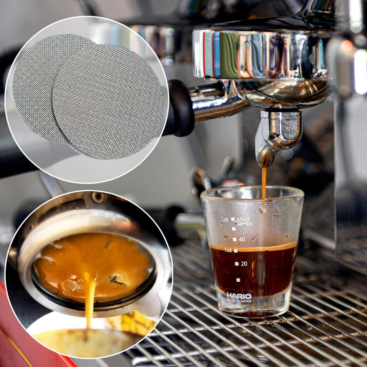 2 Pack 51mm Espresso Puck Screen, Reusable Coffee Filter Screen for Portafilter Filter Basket, 1.7mm Thickness 150μm 316 Stainless Steel, Compatible with Espresso Machine