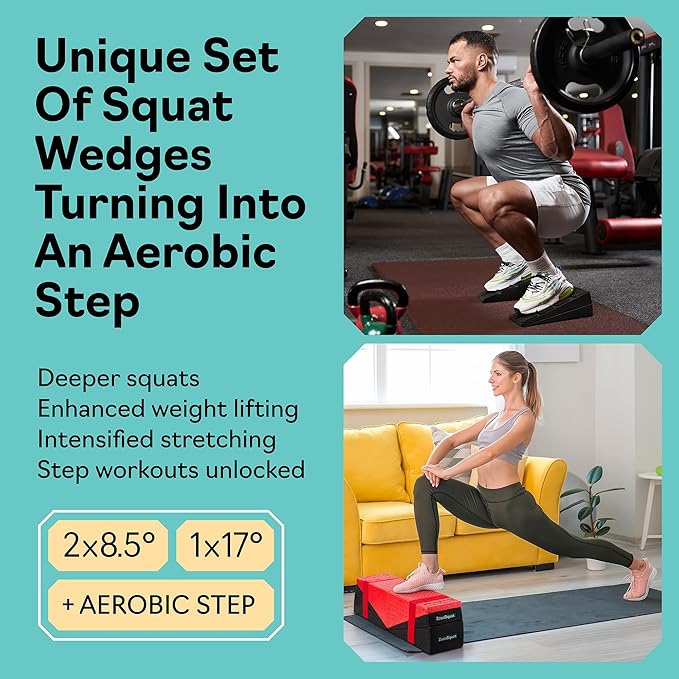 Squat Wedge - Squat Wedge Block 520 LBS Weight Capacity - Slant Board for Calf Stretching - Calf Stretcher Slant Board - yoga blocks