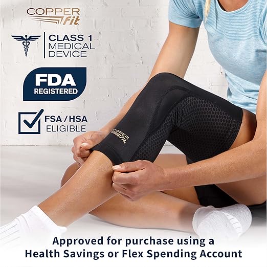 Copper Fit Recovery Knee Compression Sleeve - Breathable, Second Skin Feel - Arthritis, Joint Pain, Circulation - For Men and Women (XX-Large)