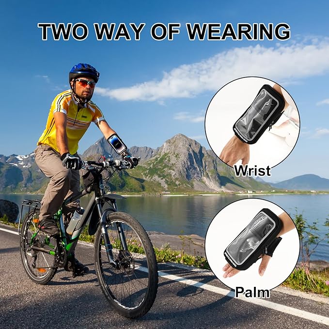 2 Pcs Phone Holder for Running Exercise Phones Armband Waterproof and Breathable Coin Purse Adjustable with Touch Screen Function Outdoor Cycling Use Suitable Sizes Under 6.8 Inches
