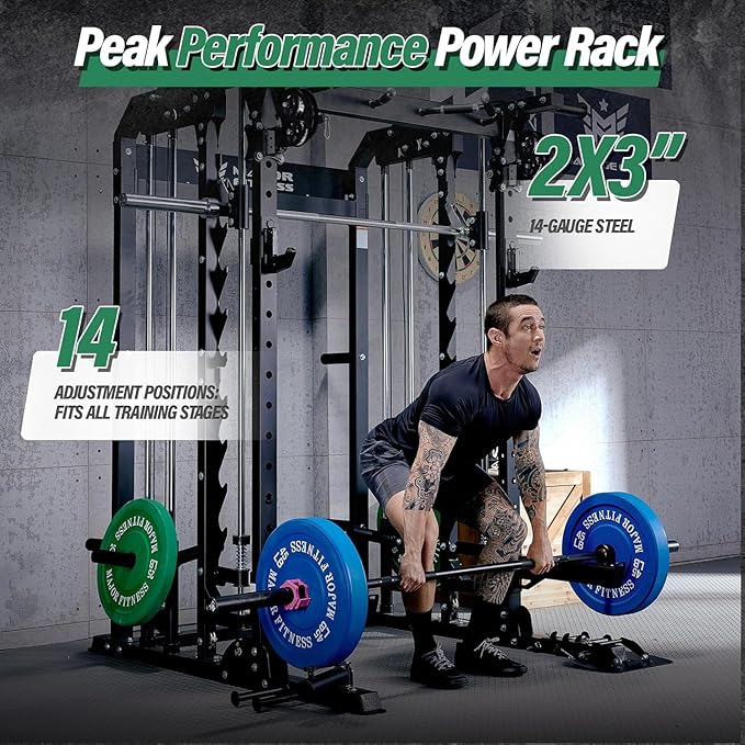 B52 Machine Home Gym with Power Rack, Cable Crossover, Dual Pulley System, Landmine, and Multi-Grip Pull-Up Bar – Heavy-Duty Fitness Equipment for Strength Training and Full-Body Workouts