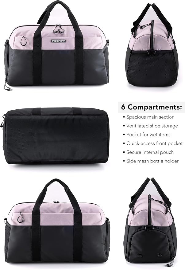Fitgriff® Gym Bag V2 for Men and Women with Shoe & Wet Compartment - Duffle Bag for Travel, Sports, Fitness and Workout