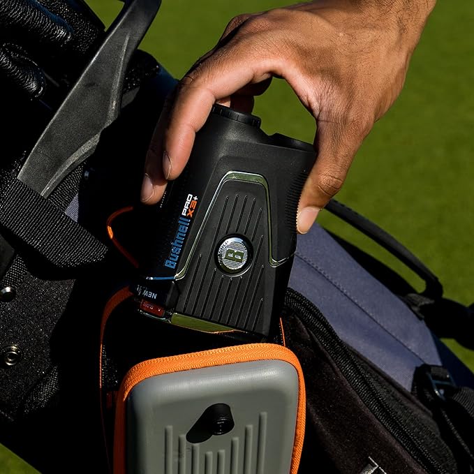 Bushnell Pro X3+ Golf Rangefinder with Wind Speed and Direction,1300 Yard Range,7X Magnification, Pin Locking with Visual Jolt