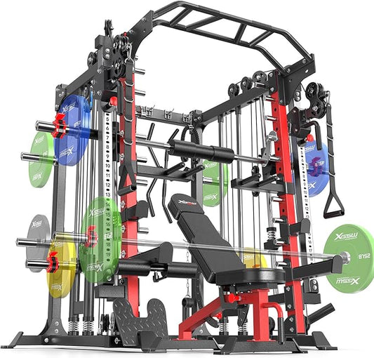 Power Cage,1600lbs Multi-Function Power Rack with Adjustable Cable Crossover System and More Training Attachment, Weight Cage for Home Gym