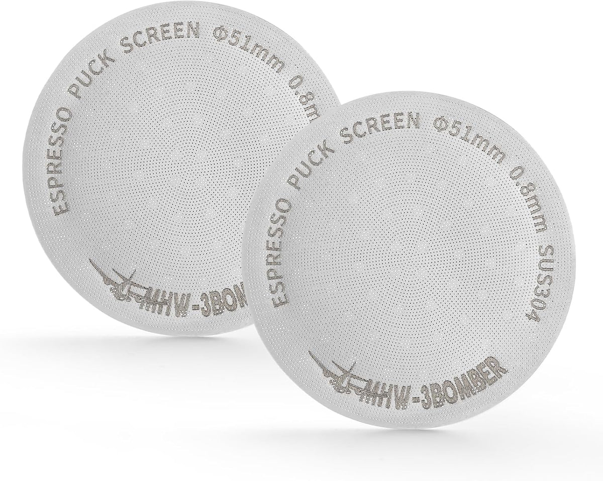 MHW-3BOMBER 51mm Espresso Puck Screen 2 Packs Metal Coffee Filter Reusable Espresso Filters for 51mm Portafilter Basket 0.8mm Thickness FG7008S-OS