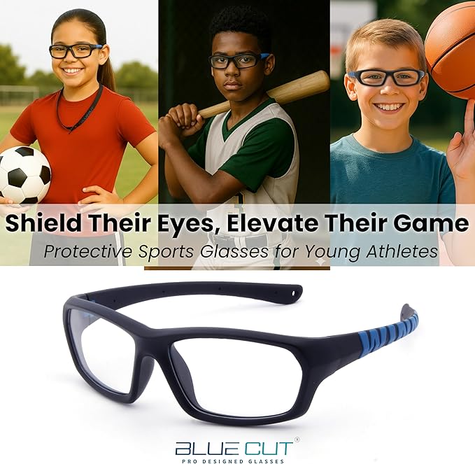 BLUE CUT Sports Protection Goggles, Anti-Fog Lenses Safety Glasses for Basketball, Pickleball and All Outdoor Sports