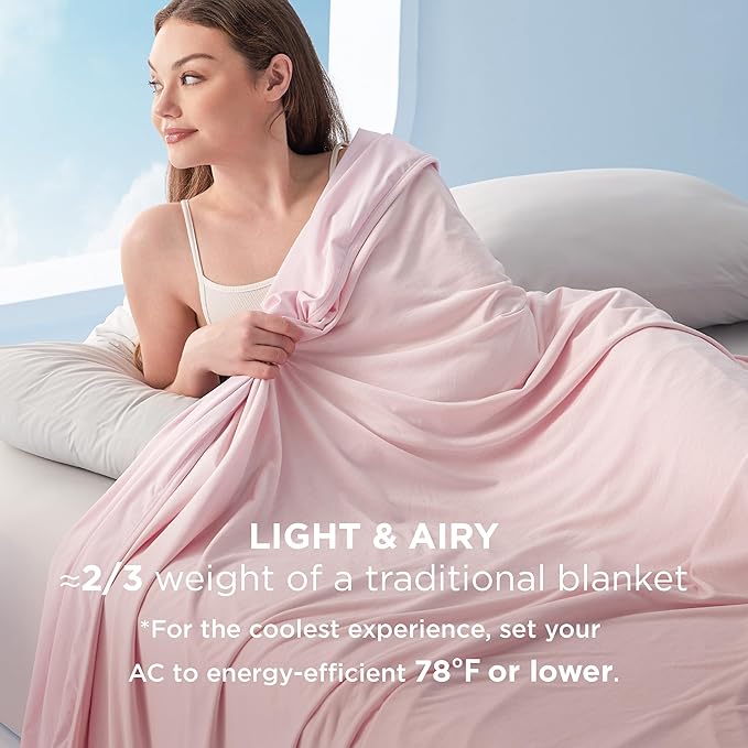 Bedsure Summer Cooling Blanket King Size for Hot Sleepers with Sports Mesh Design, Arc-Chill Q-Max 0.4 Lightweight Breathable Ice Cold Blanket for Night Sweats, 108 x 90 Inches, Mesh Pink