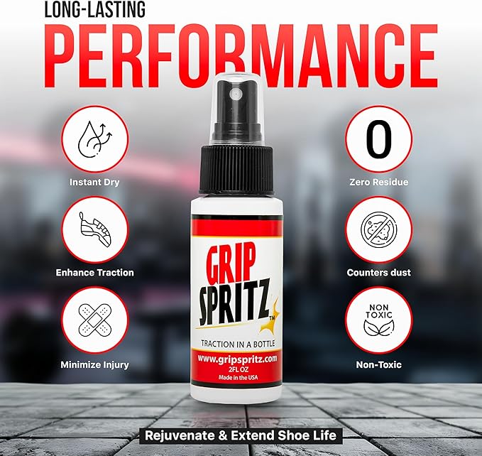 Basketball Shoe Grip Spray - Improve Sole Traction & Court Grip - Rejuvenate & Elongate Sneaker Life - Anti Slip Grip & Performance Enhancer - Basketball Accessory