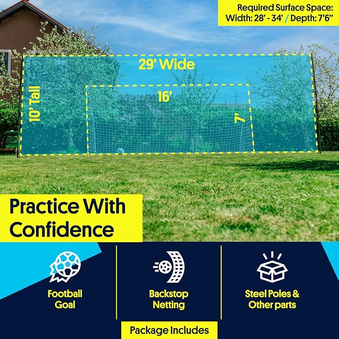 3-in-1 Soccer Training Rebounder & Goal Backstop Net - Soccer Goal for Volley, Passing, Solo Training - Outdoor Sports, Backyard Games