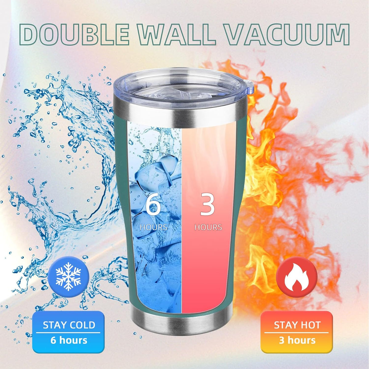 MEZMUT 20oz Coffee Tumbler with Lid and Straw Double Wall Vacuum Insulated Cup Stainless Steel Travel Mugs Insulated for Hot and Cold Leakproof Powder Coated Tumbler for Indoor and Outdoor(Deep Green)