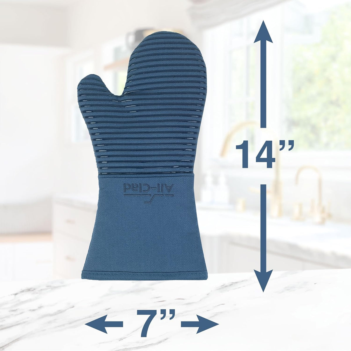 All-Clad Premium Silicone Oven Mitts, 2-Pack, Indigo