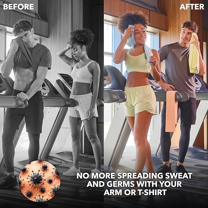 Microfiber Workout Towels - Quick Dry, Highly Absorbing, Odor-Free, for Women & Men - Gym Sweat Sports Towel for Hot Yoga, Tennis, Running, Exercise, Working Out, Camping, Set of 5 Pastel