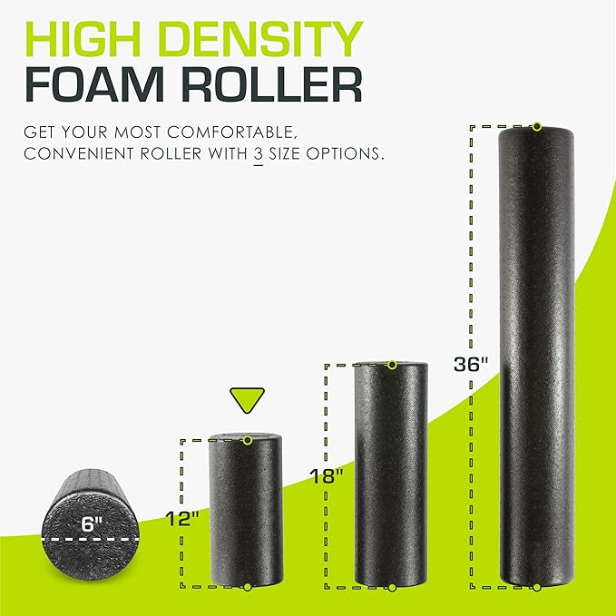 ProsourceFit High Density Foam Rollers 18 to 36 - inches Long, Firm Full Body Athletic Massage Tool for Back Stretching, Yoga, Pilates, Post Workout Muscle Recuperation