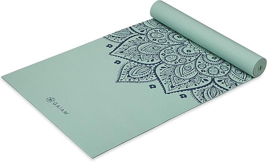 Gaiam Yoga Mat - Premium 5mm Print Thick Non Slip Exercise & Fitness Mat for All Types of Yoga, Pilates & Floor Workouts (68" x 24" x 5mm)