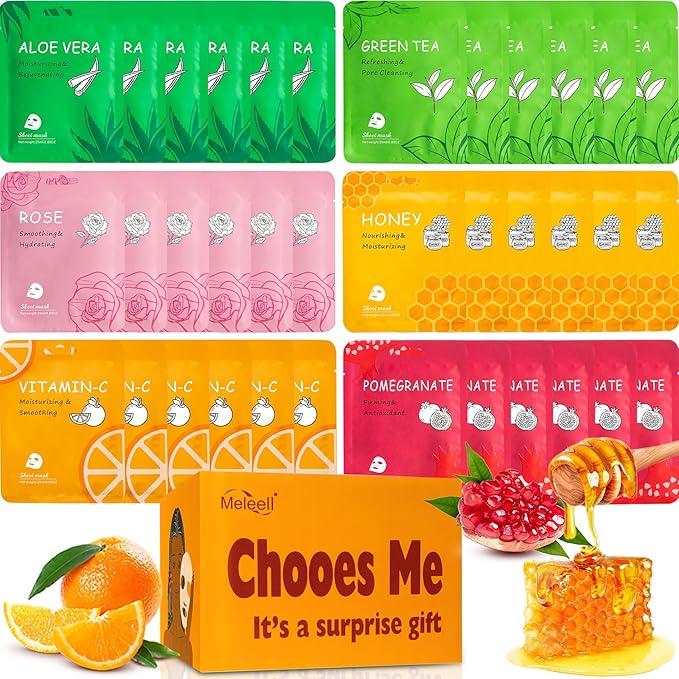 36 Pack Face Masks Skincare Bulk Pack,Hydrating Face Masks Beauty For Sensitive Skin,Sheet Masks For Faces,Facial Masks Sets For Women Skin Care (36-Packs)