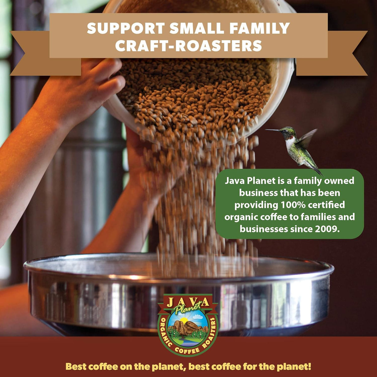 Low Acid Organic Coffee – Whole Bean, Mold-Free & Stomach Friendly by Java Planet, Cinnamon and Vanilla, Medium Dark Roast, Arabica Gourmet Coffee Grade A, Smithsonian Bird Friendly, 1LB Bag