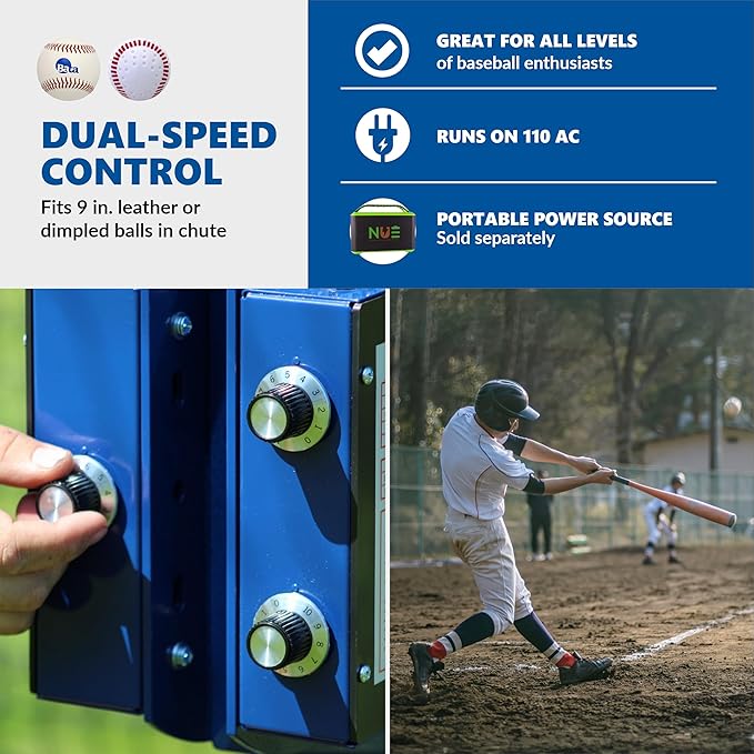 BATA Baseball Wheel Pitching Machine, Youth and Adult Automatic Pitch Machine for Baseballs, Practice Training Equipment