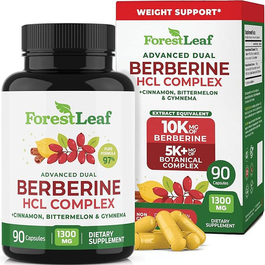 Berberine Supplement 1300mg per Serving- 97% Tested Ultra High Potency Berberine HCl with Ceylon Cinnamon, Bitter Melon & Gymnema, 10:1 Extract Berberis Supplements, Weight Management, 90 Veggie Caps